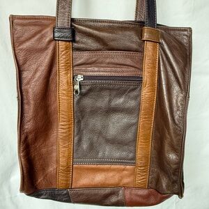 Genuine Leather - Mexico - Patchwork Multicolor BOHO Tote